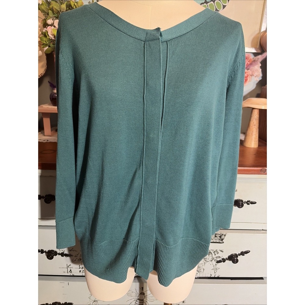 Coldwater Creek Women's Teal Cardigan Sweater Sz M Silk/Cotton EUC